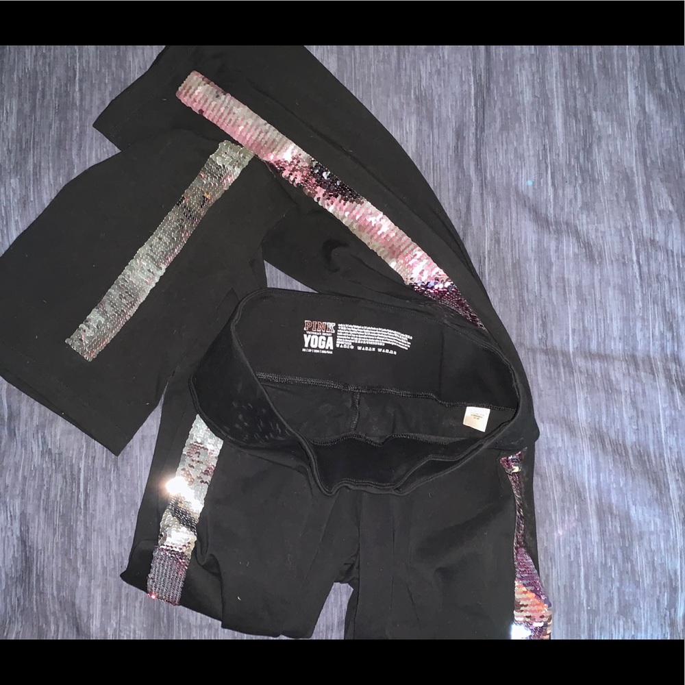 NWOT XS VS PINK reversible sequin leggings